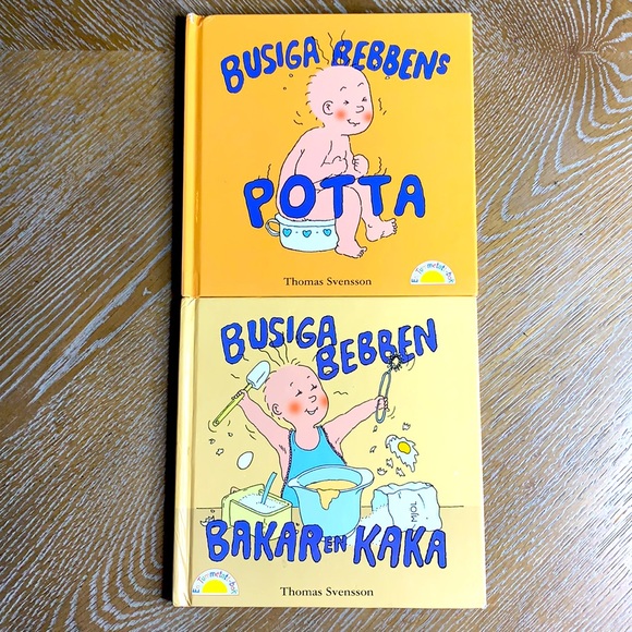 BUSIGA BEBBEN Swedish “Bakar En Kaka” + “Potta” Book Set - Picture 1 of 16